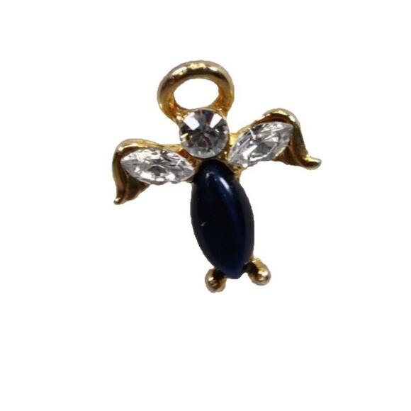 Vintage Rhinestone Angel Lapel Pin - Picture 3 of 3